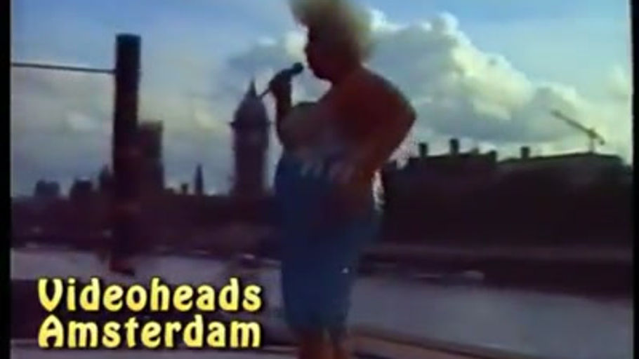 Divine on a river boat at Pride London 1985, for Heaven Night Club copy